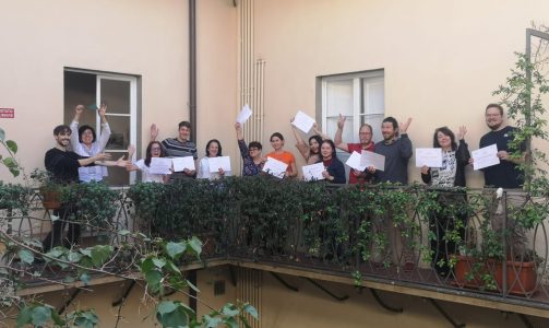 La profesora Arantxa Galdos en un curso Erasmus+ en Florencia